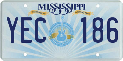 MS license plate YEC186
