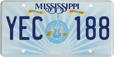 MS license plate YEC188