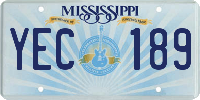 MS license plate YEC189