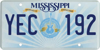 MS license plate YEC192