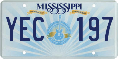 MS license plate YEC197