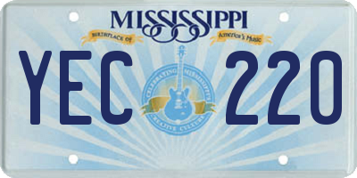 MS license plate YEC220