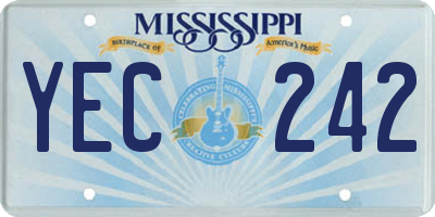 MS license plate YEC242