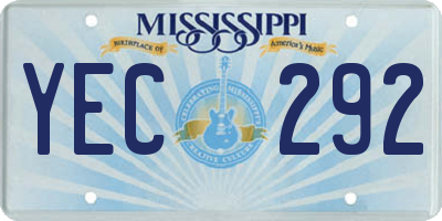 MS license plate YEC292