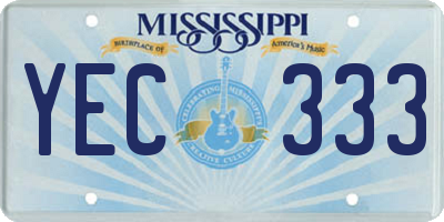 MS license plate YEC333