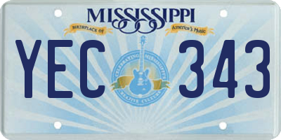 MS license plate YEC343