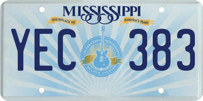 MS license plate YEC383