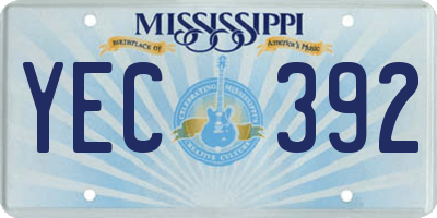 MS license plate YEC392