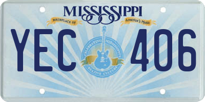 MS license plate YEC406