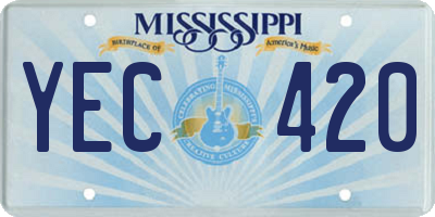 MS license plate YEC420