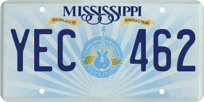 MS license plate YEC462