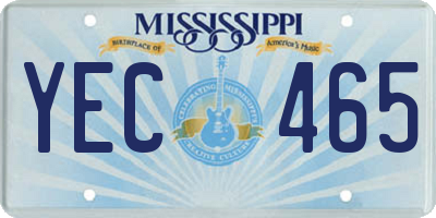 MS license plate YEC465
