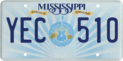 MS license plate YEC510