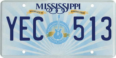 MS license plate YEC513
