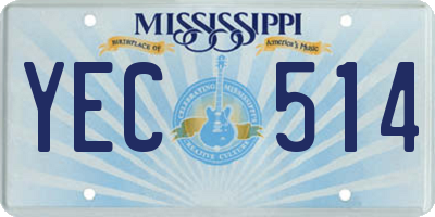 MS license plate YEC514