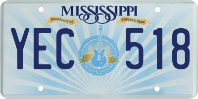 MS license plate YEC518