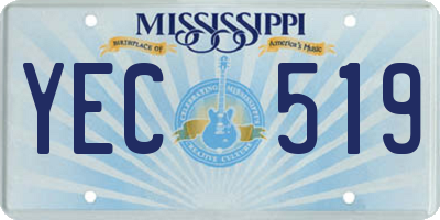 MS license plate YEC519
