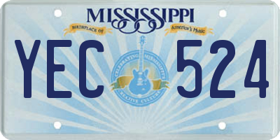 MS license plate YEC524