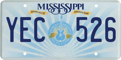 MS license plate YEC526