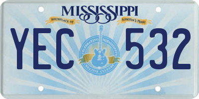 MS license plate YEC532
