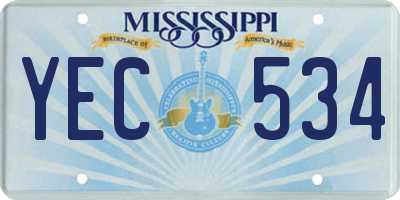 MS license plate YEC534