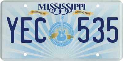 MS license plate YEC535