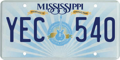 MS license plate YEC540