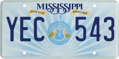 MS license plate YEC543