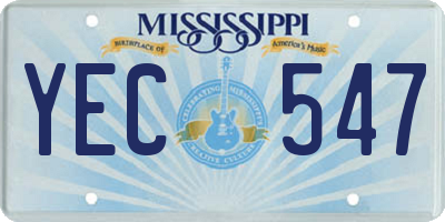 MS license plate YEC547