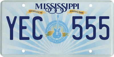 MS license plate YEC555