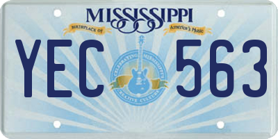 MS license plate YEC563