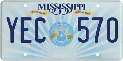 MS license plate YEC570
