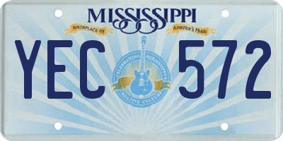 MS license plate YEC572