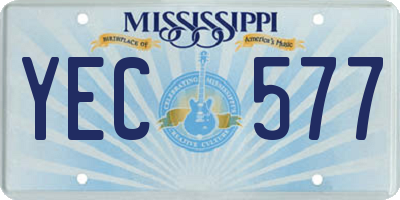 MS license plate YEC577