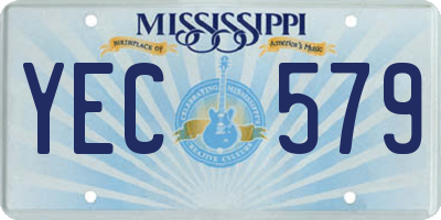 MS license plate YEC579