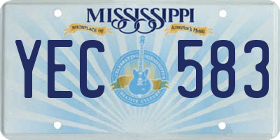 MS license plate YEC583
