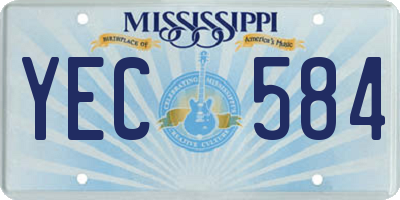 MS license plate YEC584