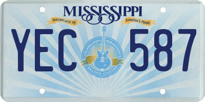MS license plate YEC587