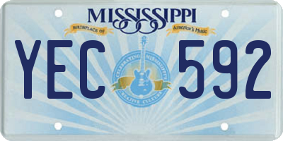 MS license plate YEC592