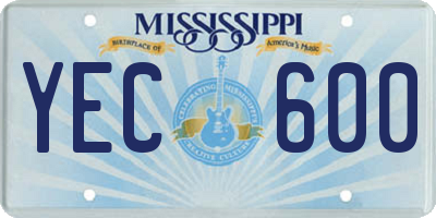 MS license plate YEC600