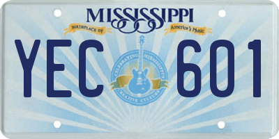 MS license plate YEC601