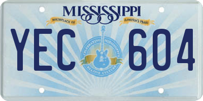 MS license plate YEC604