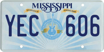 MS license plate YEC606