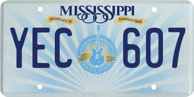 MS license plate YEC607