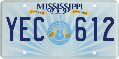 MS license plate YEC612