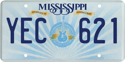 MS license plate YEC621