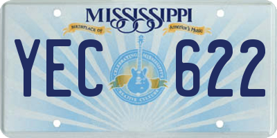 MS license plate YEC622