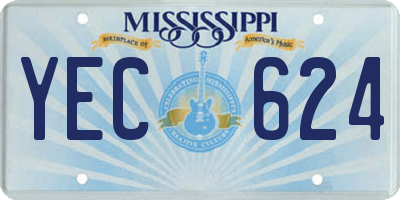 MS license plate YEC624