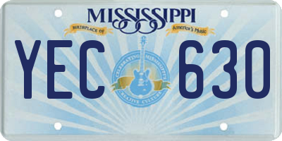 MS license plate YEC630