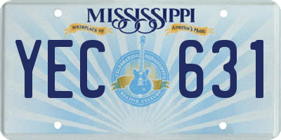 MS license plate YEC631
